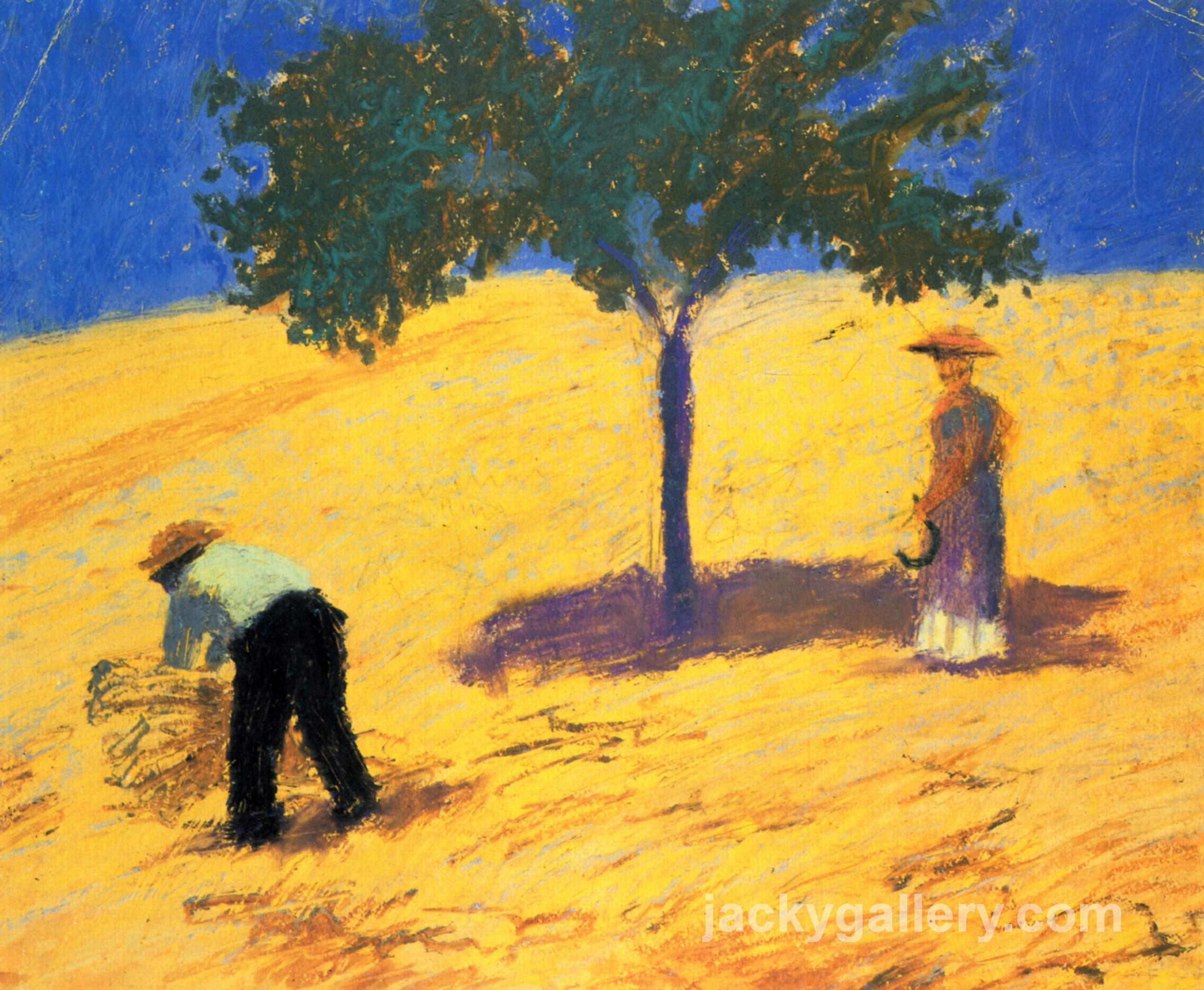 Tree in the cornfield, August Macke painting